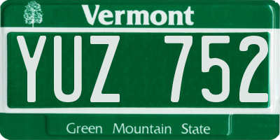 VT license plate YUZ752