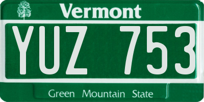VT license plate YUZ753