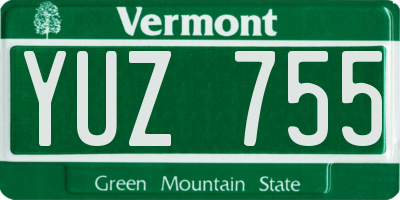 VT license plate YUZ755