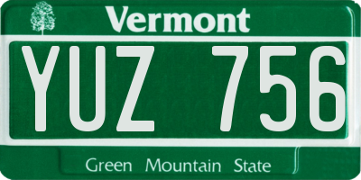 VT license plate YUZ756