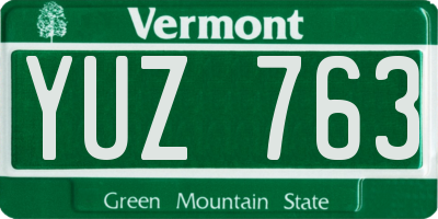 VT license plate YUZ763
