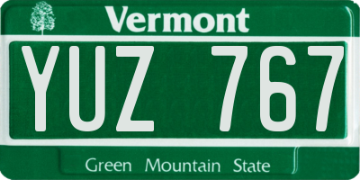 VT license plate YUZ767