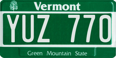 VT license plate YUZ770