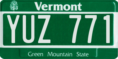 VT license plate YUZ771