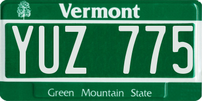 VT license plate YUZ775