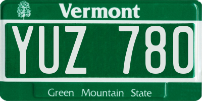 VT license plate YUZ780