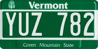 VT license plate YUZ782
