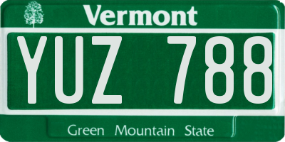 VT license plate YUZ788
