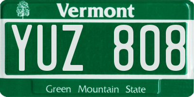 VT license plate YUZ808