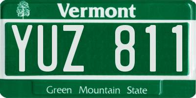 VT license plate YUZ811