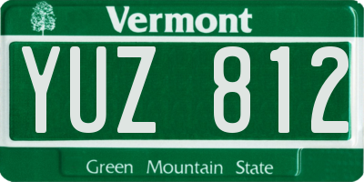 VT license plate YUZ812