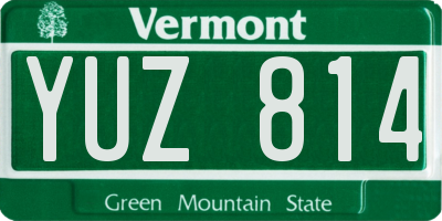 VT license plate YUZ814