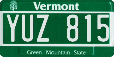 VT license plate YUZ815