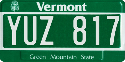VT license plate YUZ817
