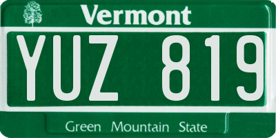 VT license plate YUZ819