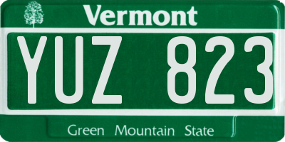 VT license plate YUZ823