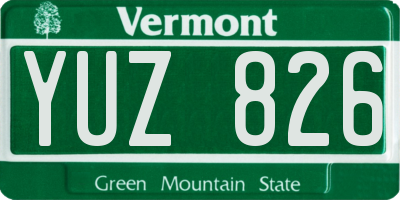 VT license plate YUZ826