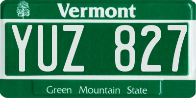 VT license plate YUZ827