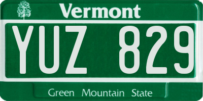 VT license plate YUZ829