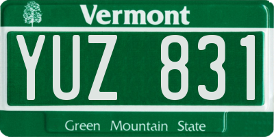 VT license plate YUZ831