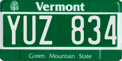 VT license plate YUZ834