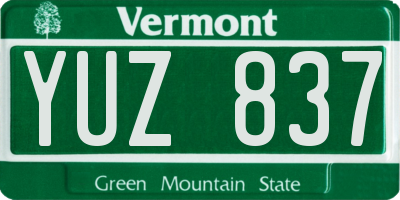 VT license plate YUZ837