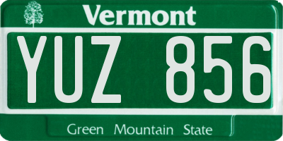 VT license plate YUZ856