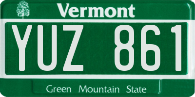 VT license plate YUZ861