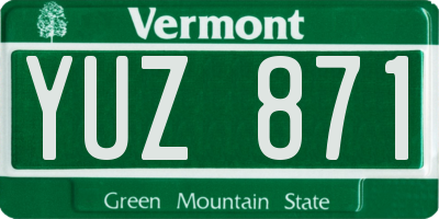 VT license plate YUZ871