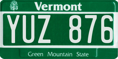 VT license plate YUZ876