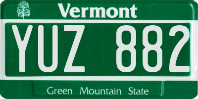 VT license plate YUZ882