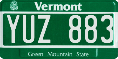 VT license plate YUZ883