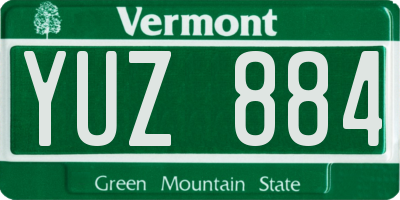 VT license plate YUZ884
