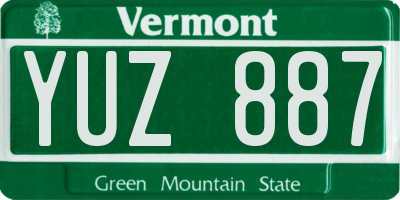 VT license plate YUZ887