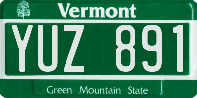 VT license plate YUZ891