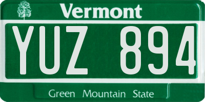 VT license plate YUZ894