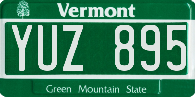 VT license plate YUZ895