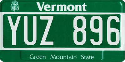 VT license plate YUZ896