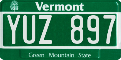 VT license plate YUZ897