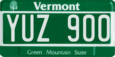 VT license plate YUZ900