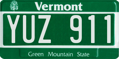 VT license plate YUZ911