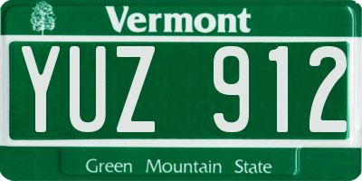 VT license plate YUZ912