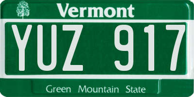 VT license plate YUZ917