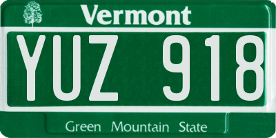 VT license plate YUZ918