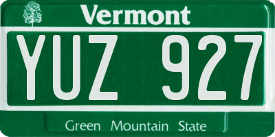 VT license plate YUZ927