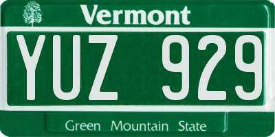 VT license plate YUZ929