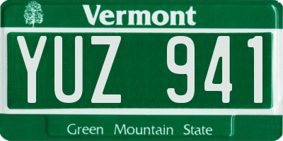 VT license plate YUZ941