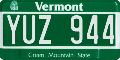 VT license plate YUZ944