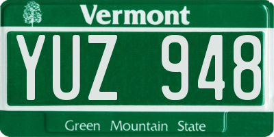 VT license plate YUZ948
