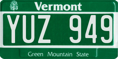 VT license plate YUZ949